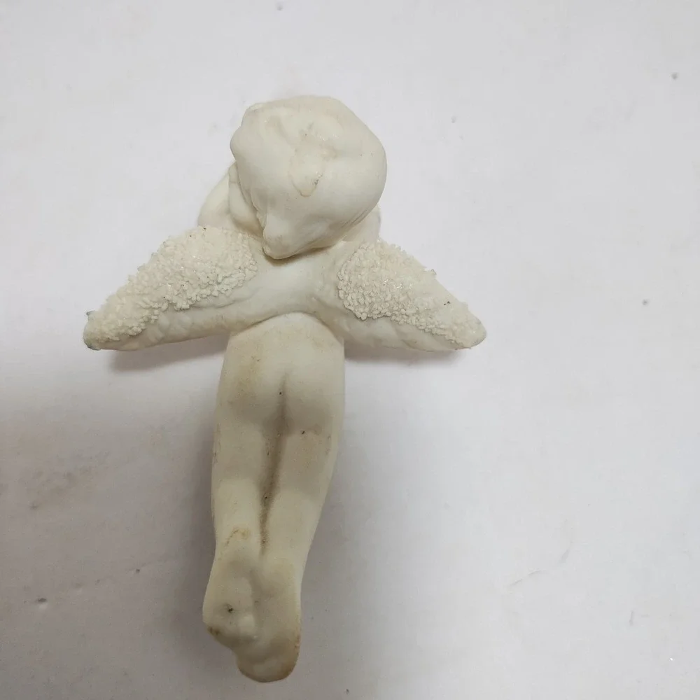 Pair Of Vintage Christmas Angel Candle Climber Huggers Porcelain Set of 2‎ White